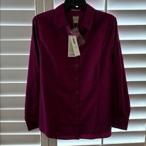 Chico's Rich Burgundy Button Down Shirt